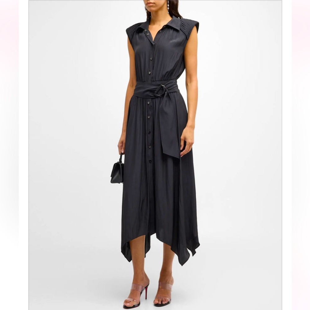 Brand New Silk Belted Midi Dress